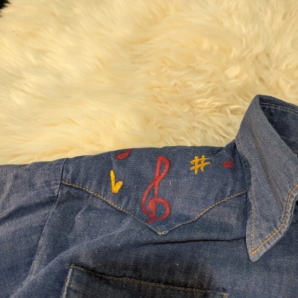 Vintage GWG Denim Pearl Snap Western Shirt - Picture 9 of 13